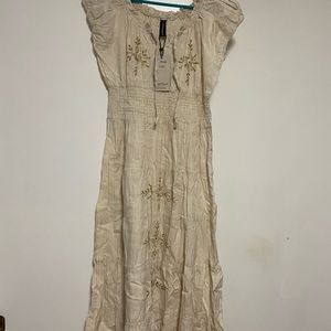 Sacred threads, midi dress, neutral color, beautiful design